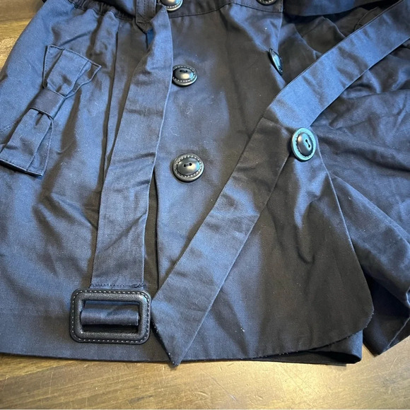 Deep or Shallow Black Skirt Skort Shorts Bow Tie Faux Button Whimsygoth Punk - Picture 3 of 13